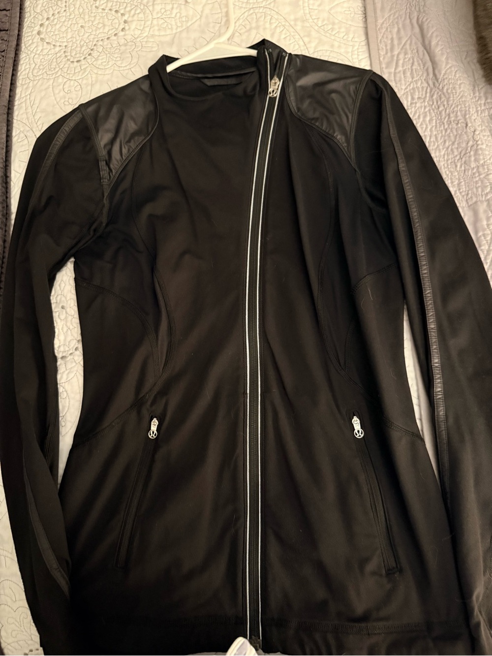 lululemon athletica Black Asymmetric Zip Bomber Jacket